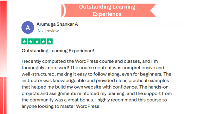 wordpress learning students5 21 days